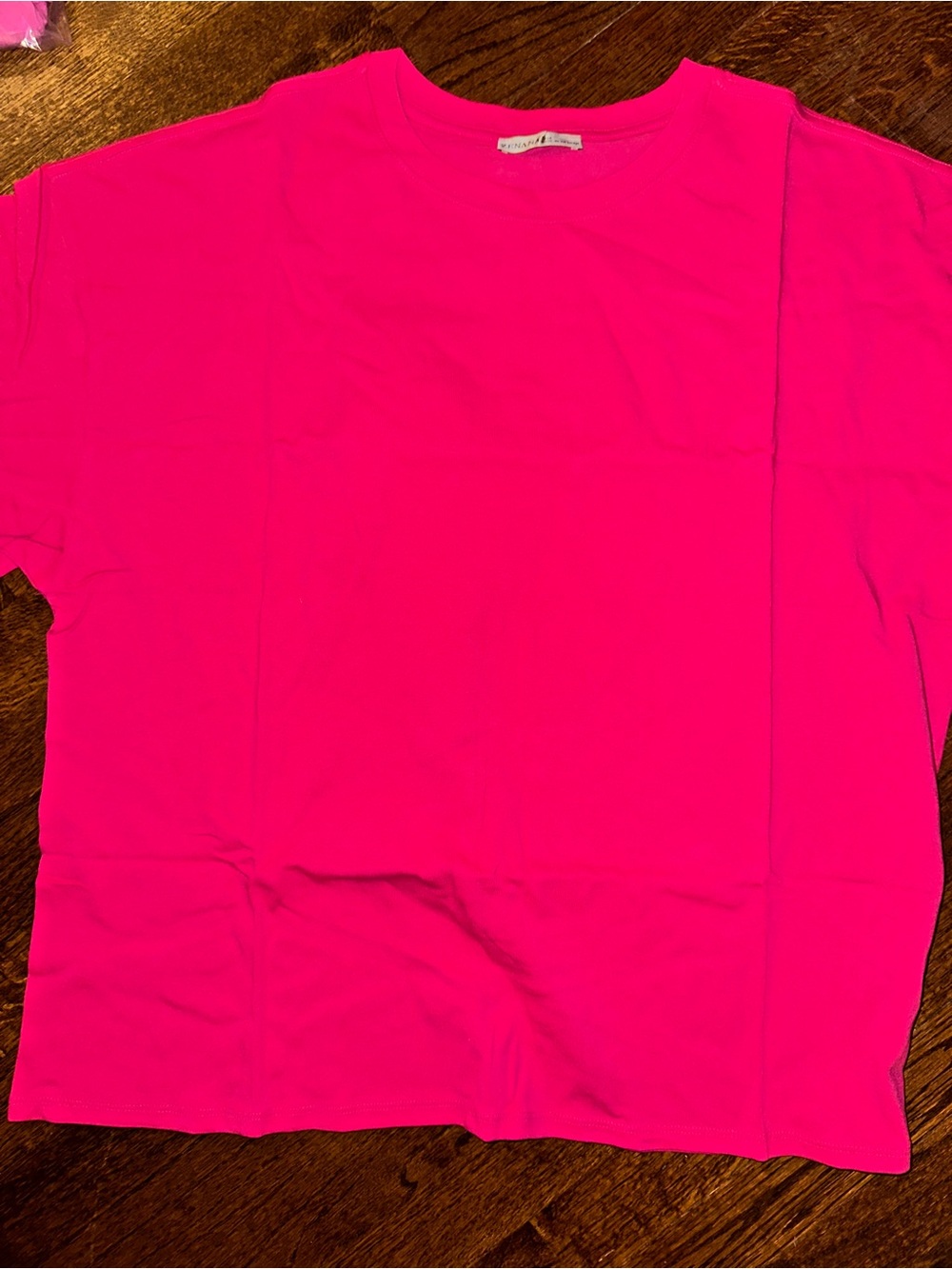 Zenana Hot Pink Short Sleeve Oversized Boxy Tee - NWOT S/M